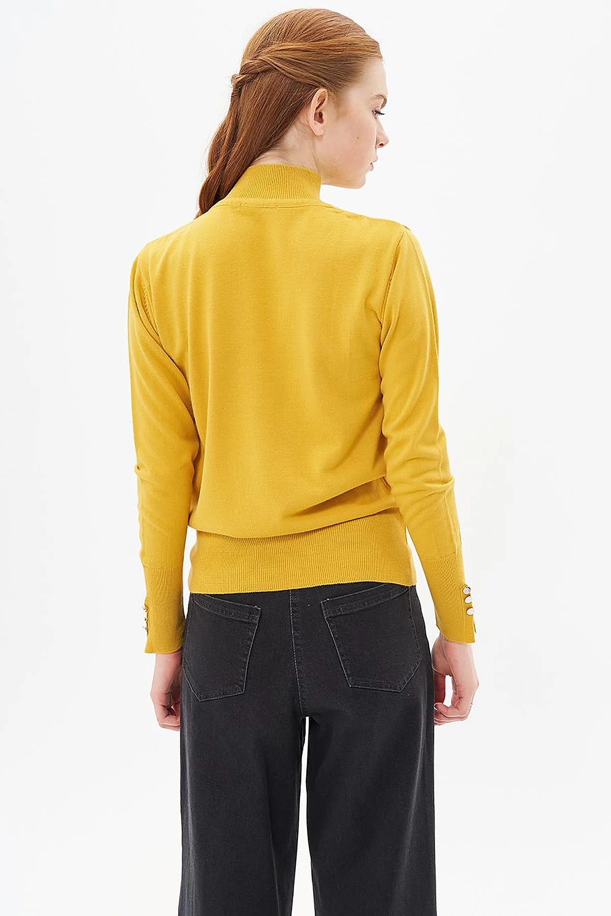 Basic Knit Sweater in Mustard