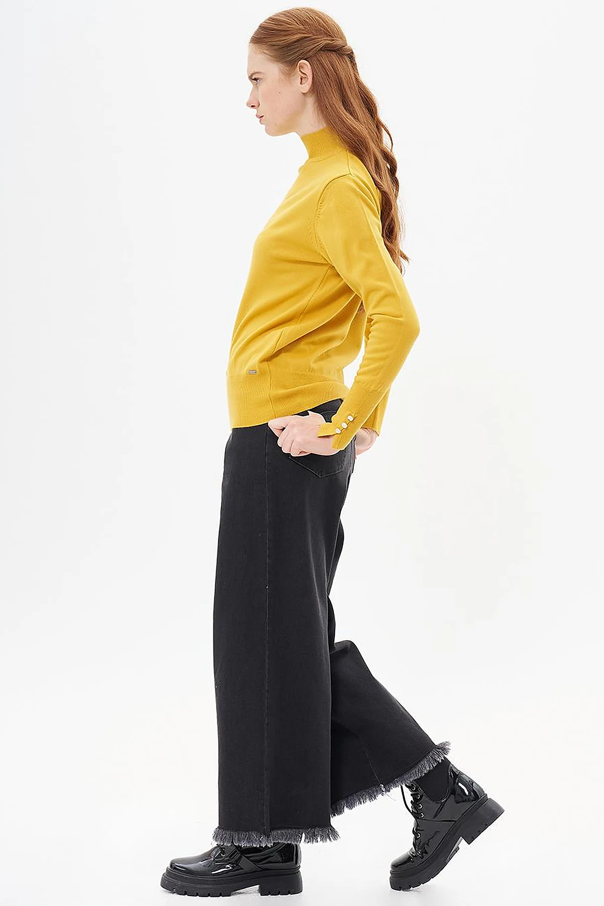 Basic Knit Sweater in Mustard