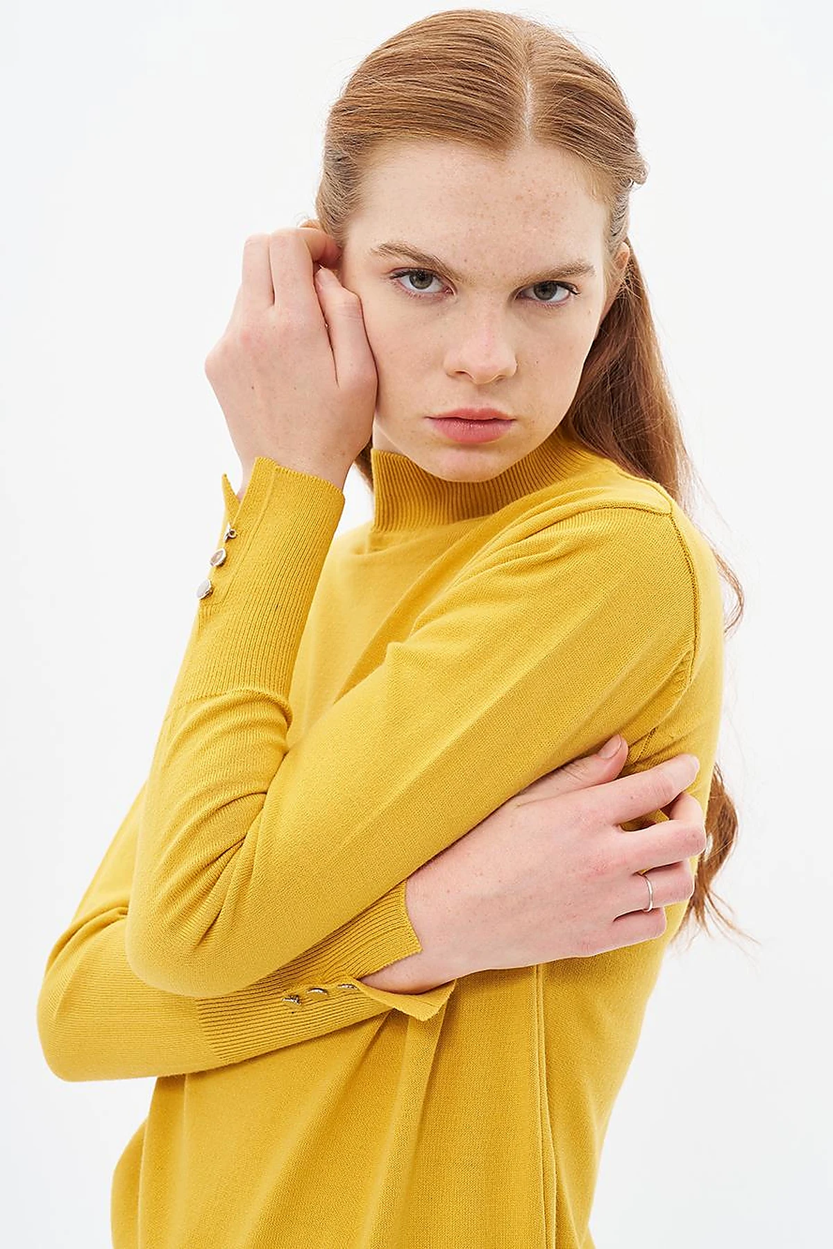 Basic Knit Sweater in Mustard