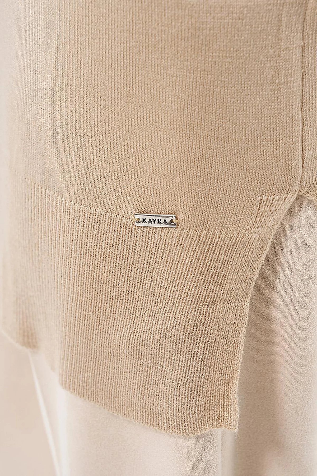 Half Turtleneck Knit Tunic Cream