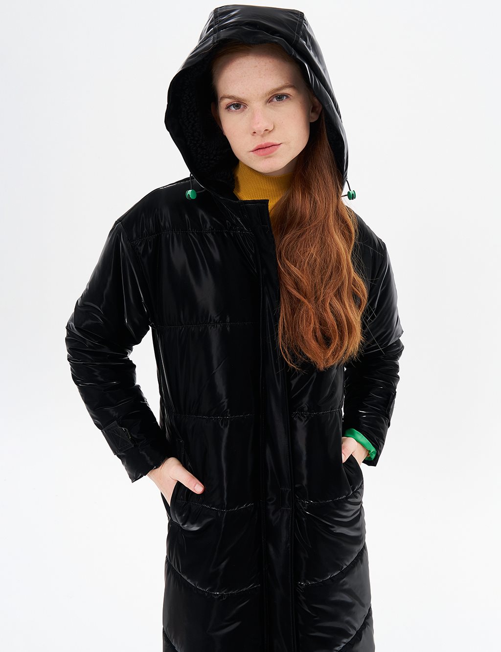 Hidden Hood Detail Coat Black