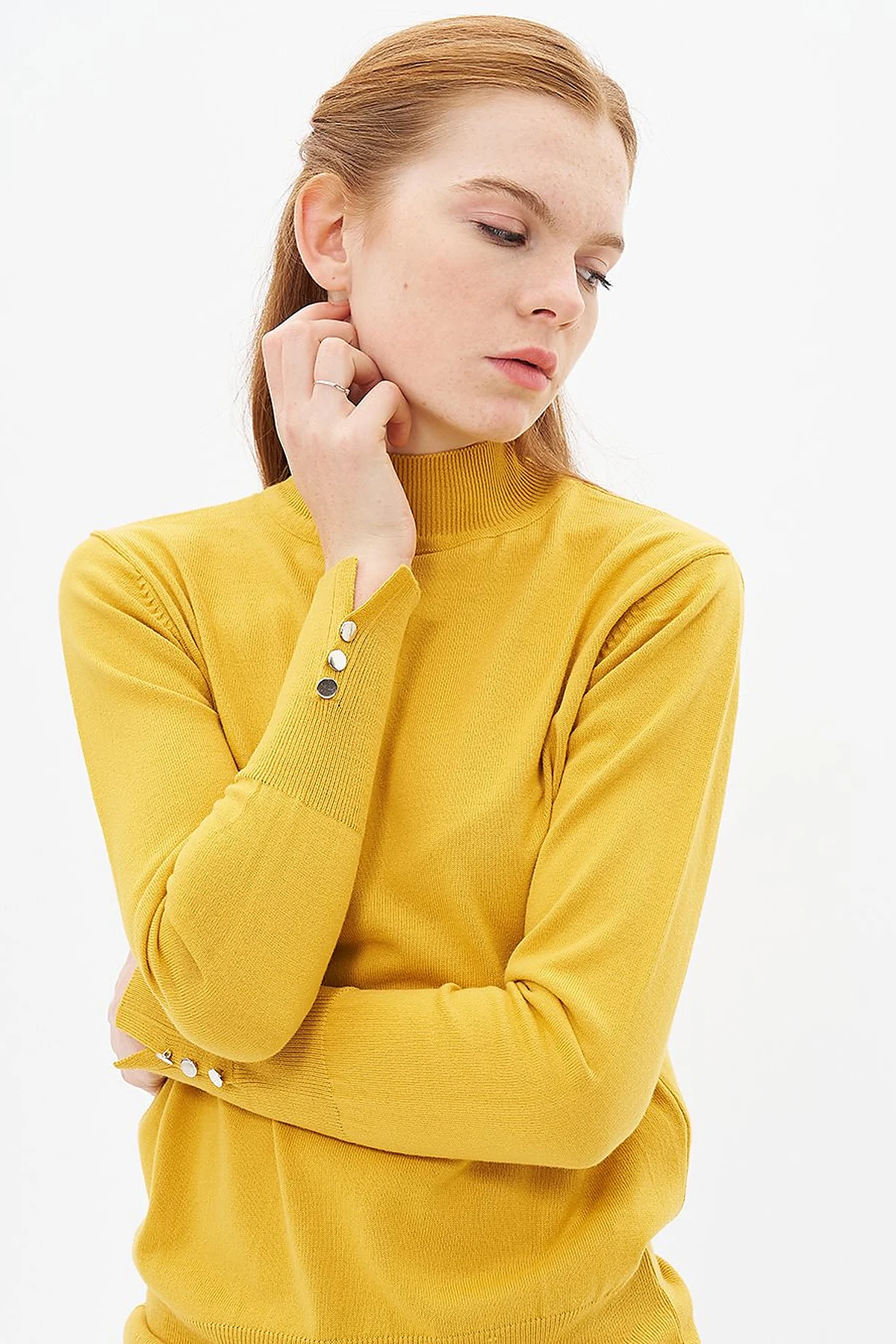 Basic Knit Sweater in Mustard