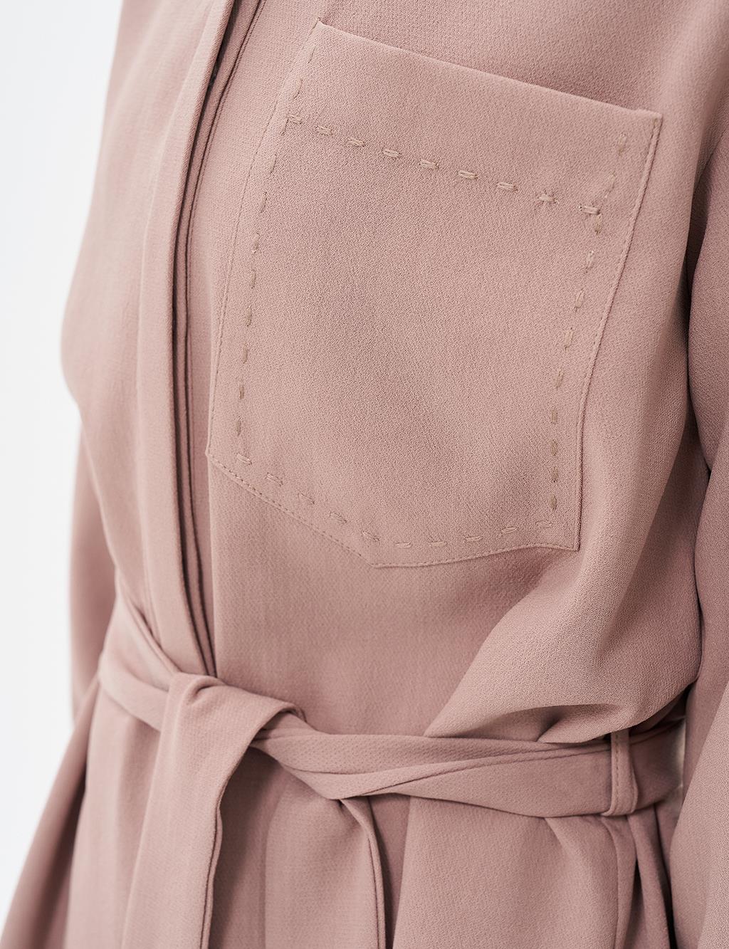 Point Stitched Belted Tunic Mink