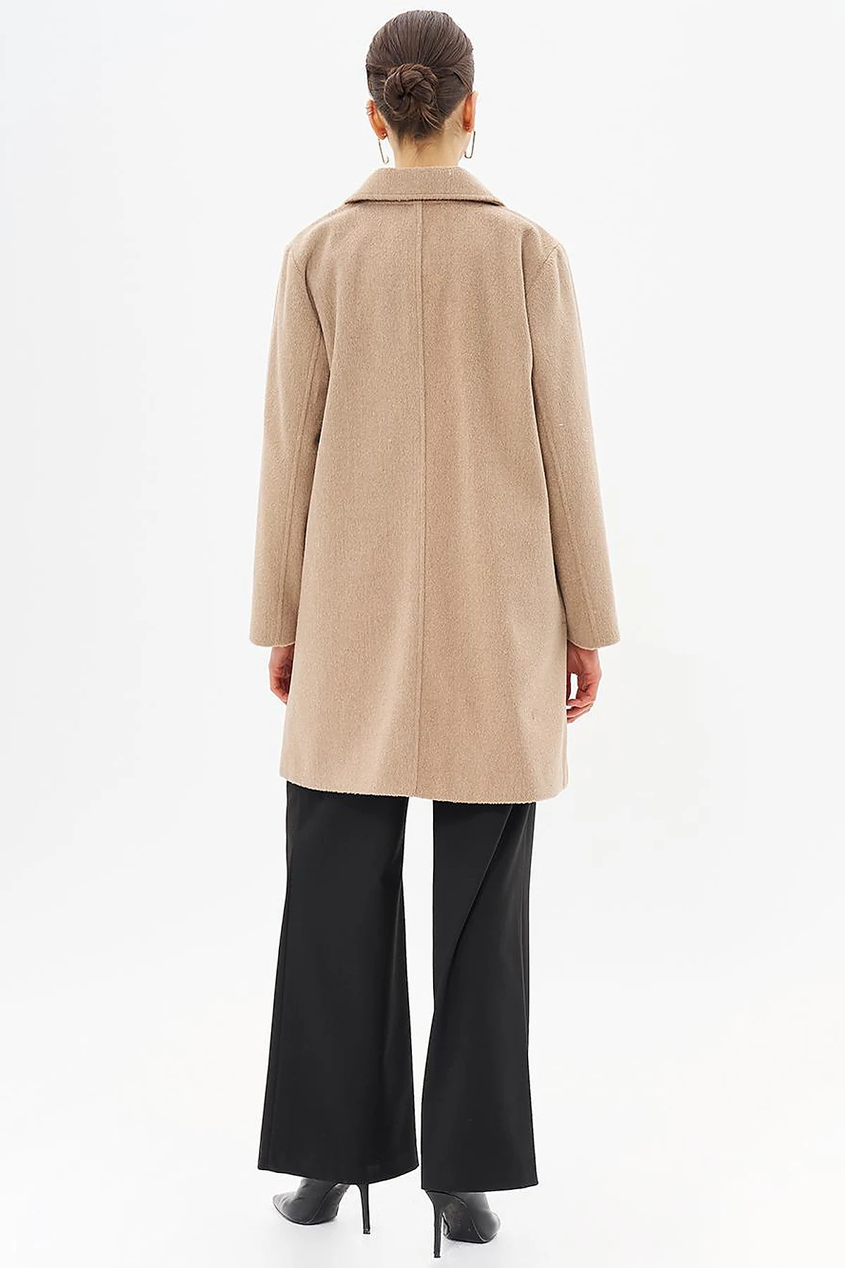 Cloak Collar Cashmere Coat Beige
