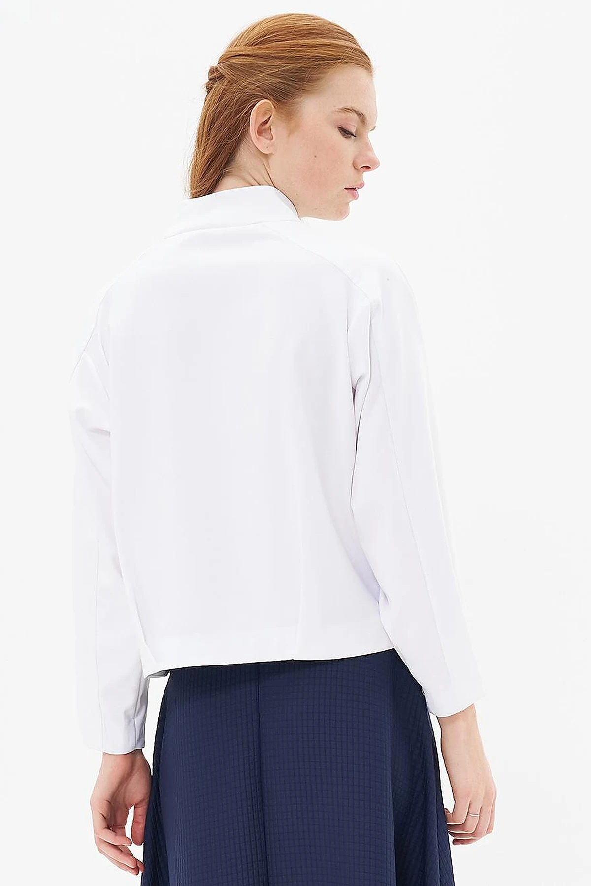 Sequin Embroidered Crop Optic White