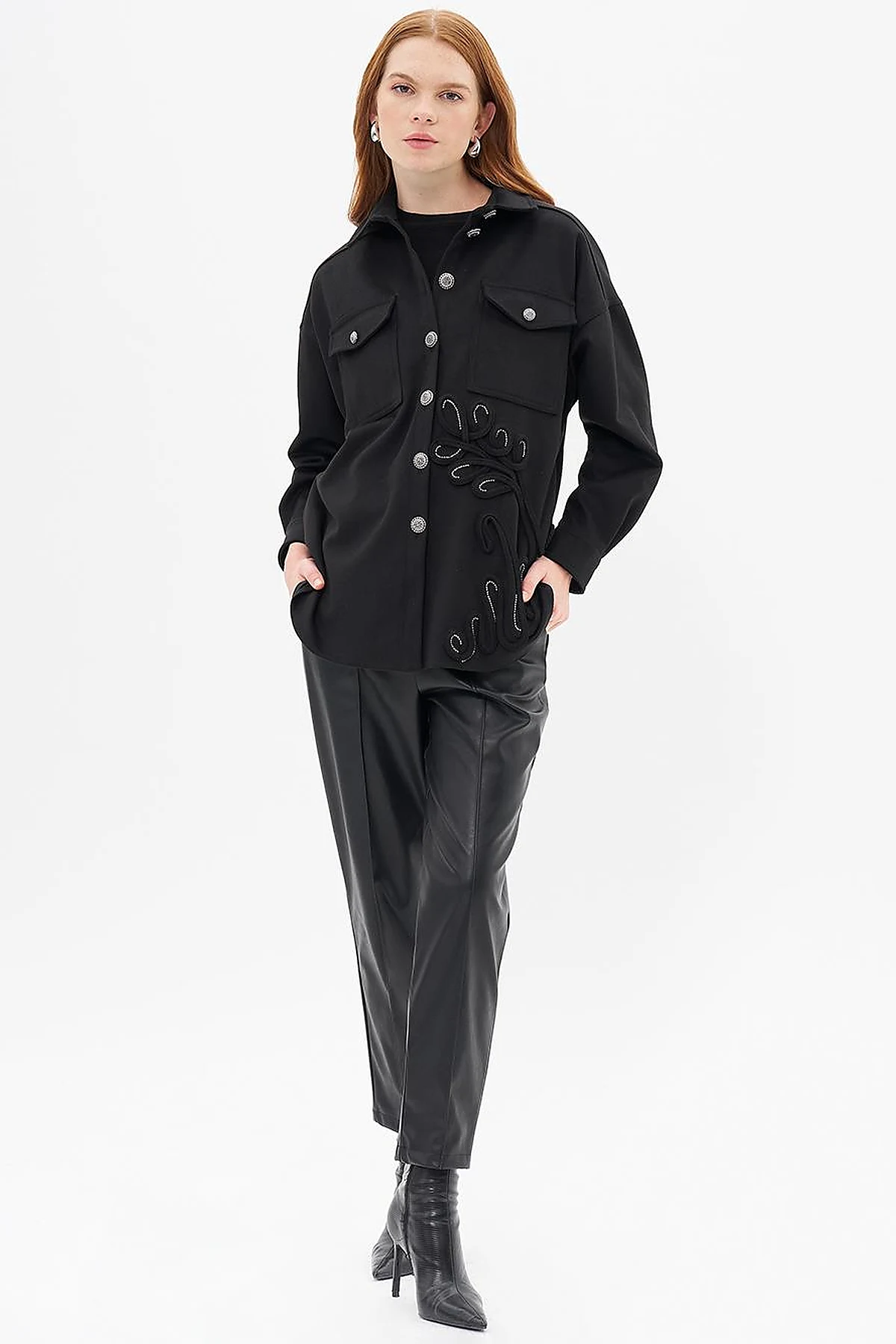 Gold Button Detailed Cashmere Jacket Black