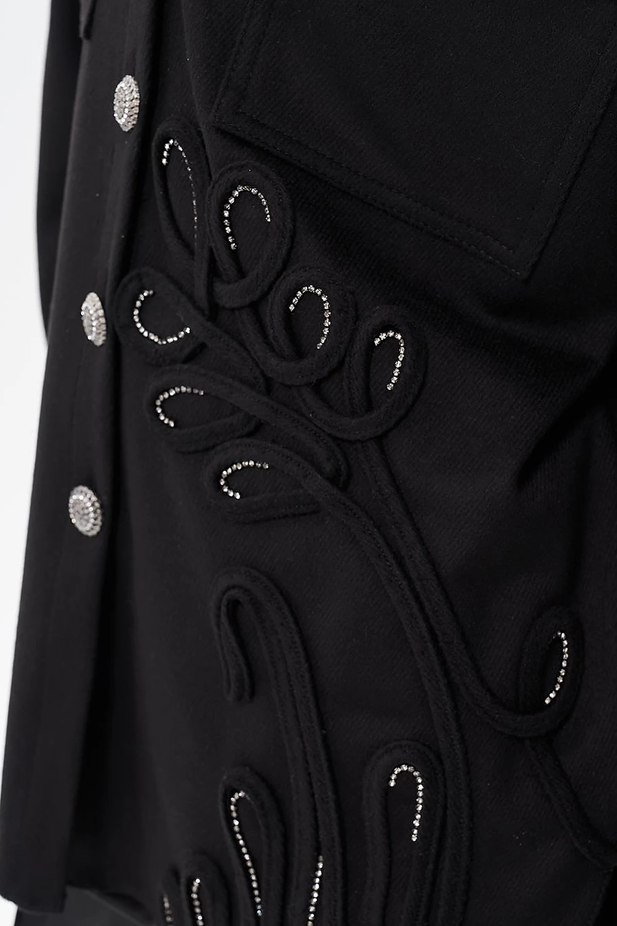 Gold Button Detailed Cashmere Jacket Black