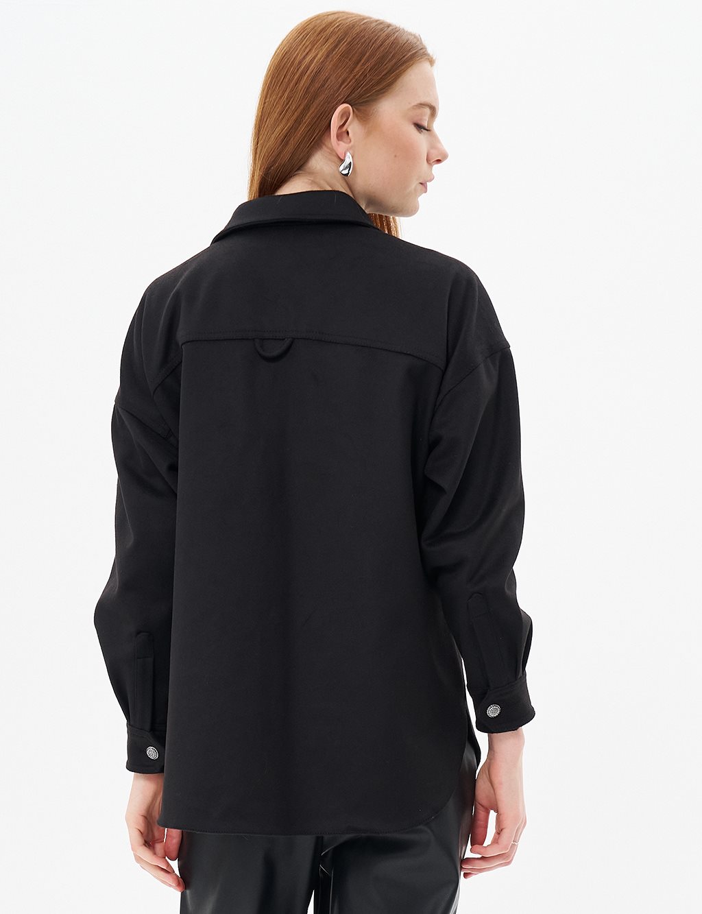 Gold Button Detailed Cashmere Jacket Black