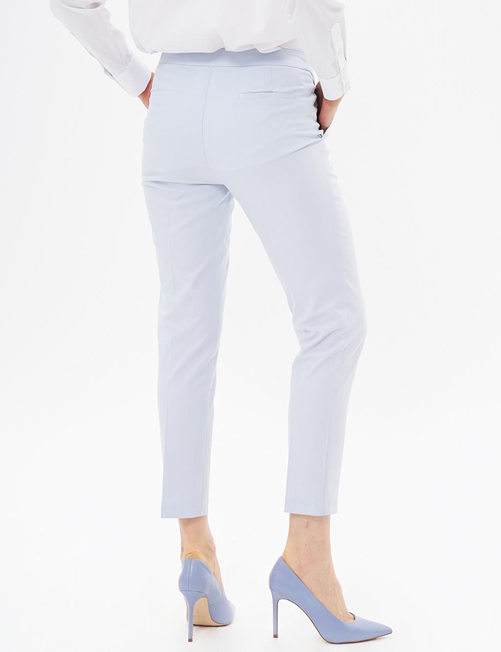 Basic Zippered Trousers Blue