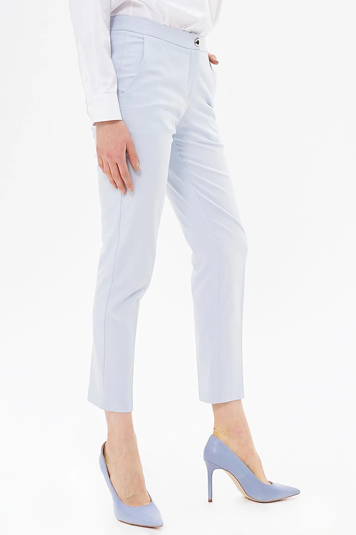 Basic Zippered Trousers Blue