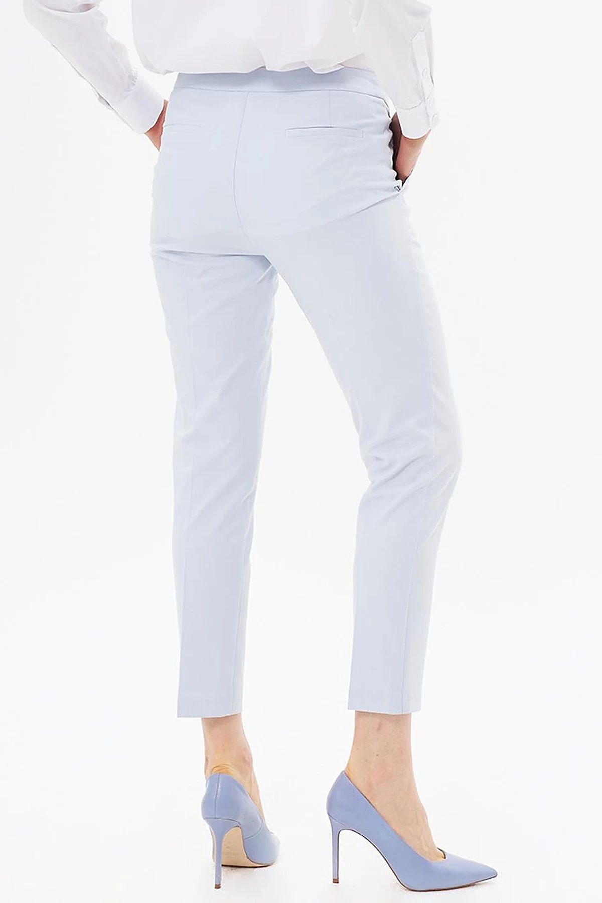 Basic Zippered Trousers Blue