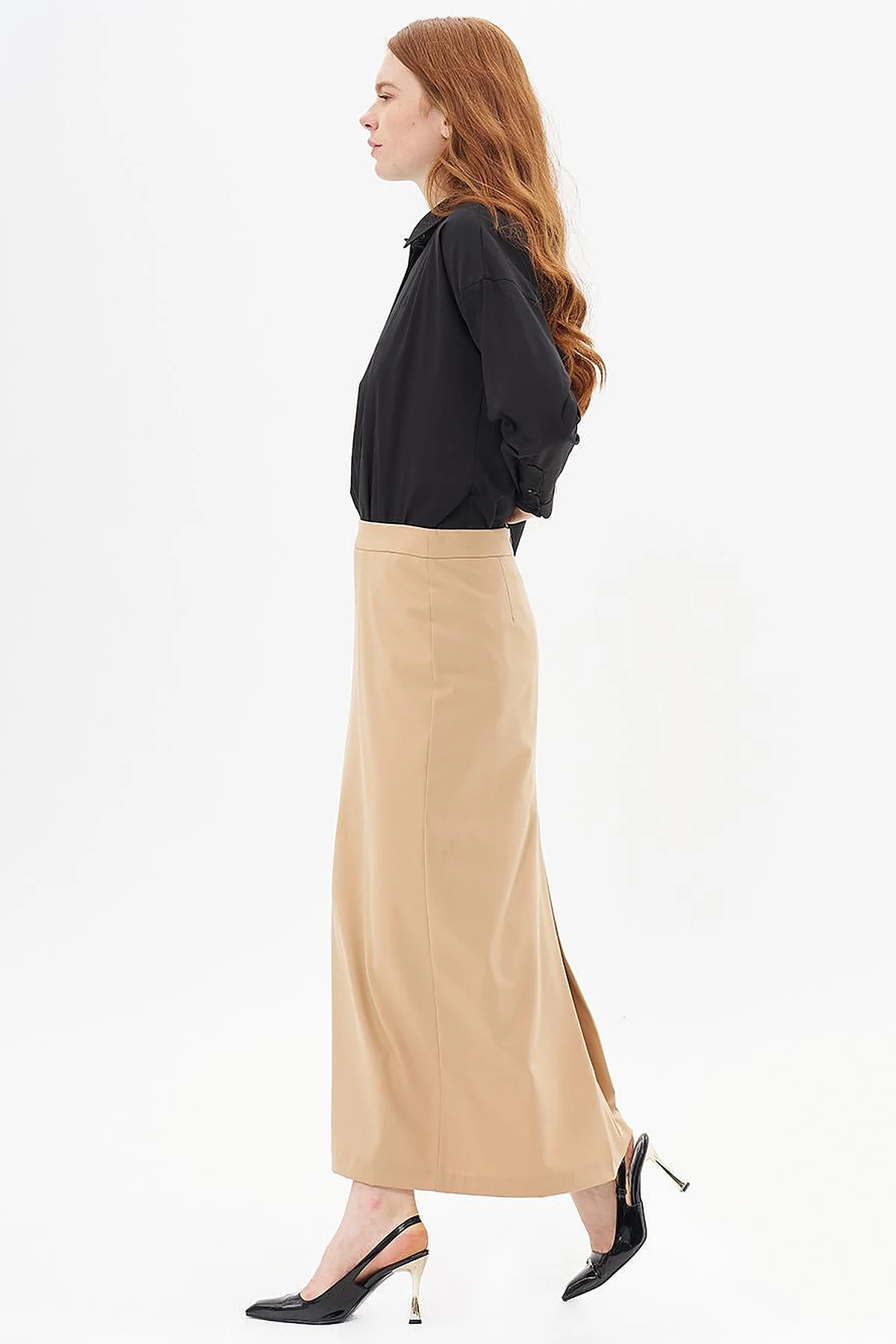 Basic Pencil Skirt Beige