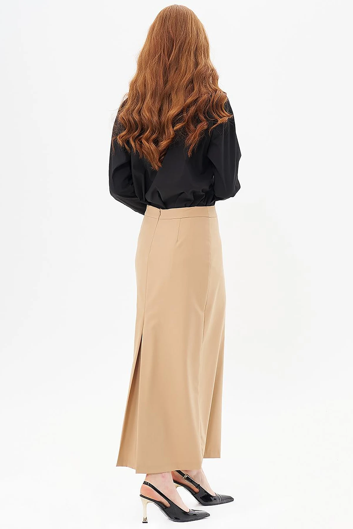 Basic Pencil Skirt Beige