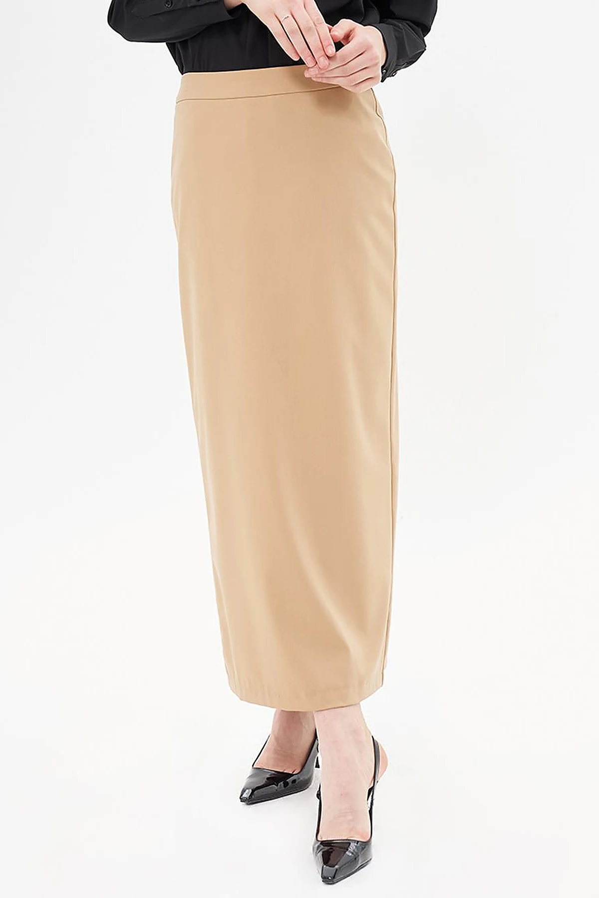 Basic Pencil Skirt Beige