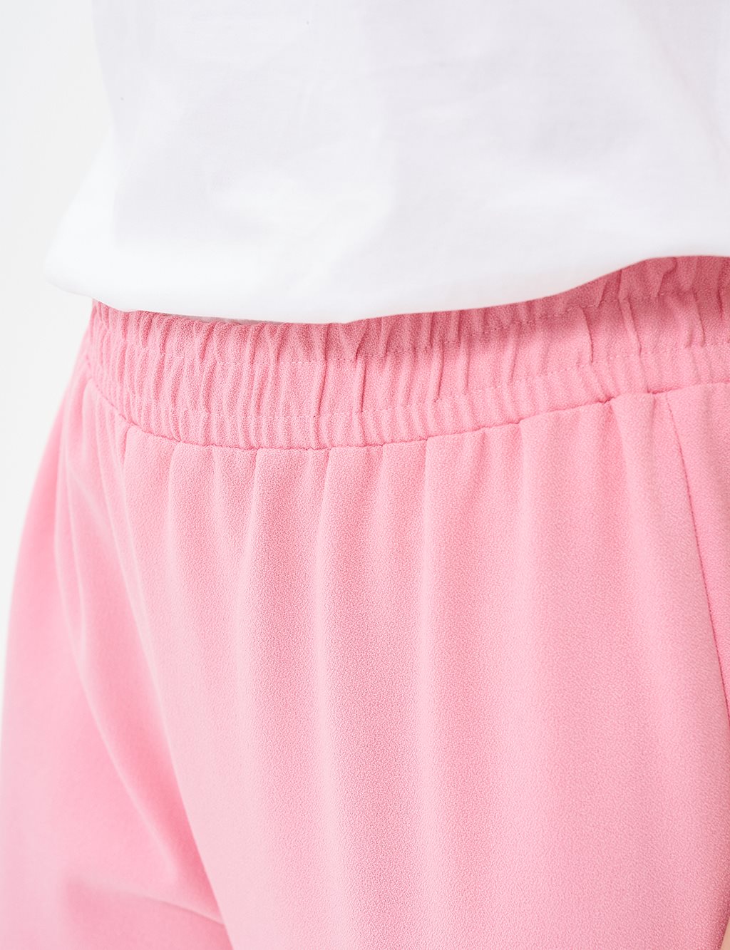 Beli Lastikli Dokulu Jogger Pantolon Pembe