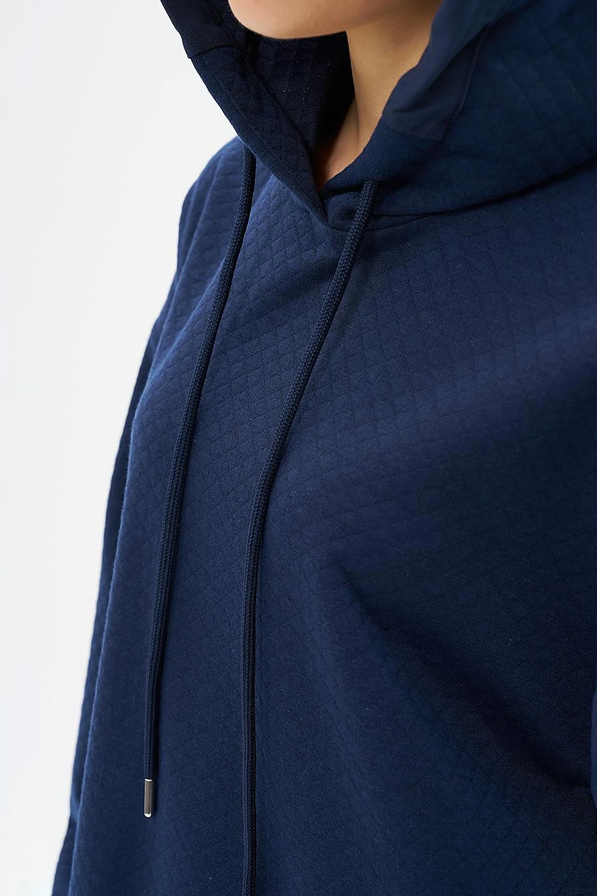 Quilted Sweatshirt Dark Navy Blue