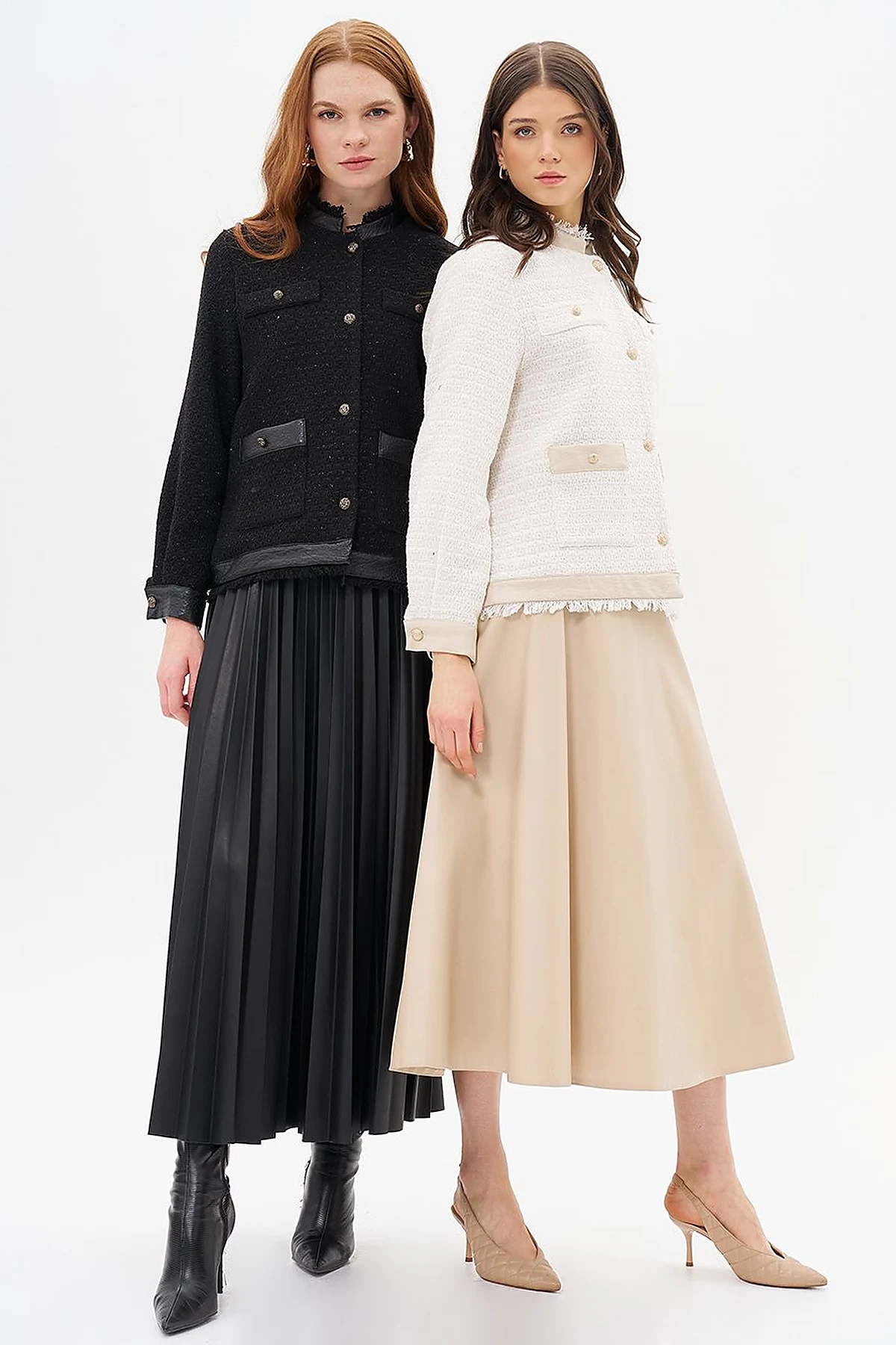  Button-Detail Textured Jacket Black