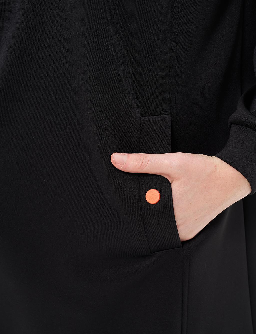 Yarım Fermuar Kapamalı Scuba Sweatshirt Siyah