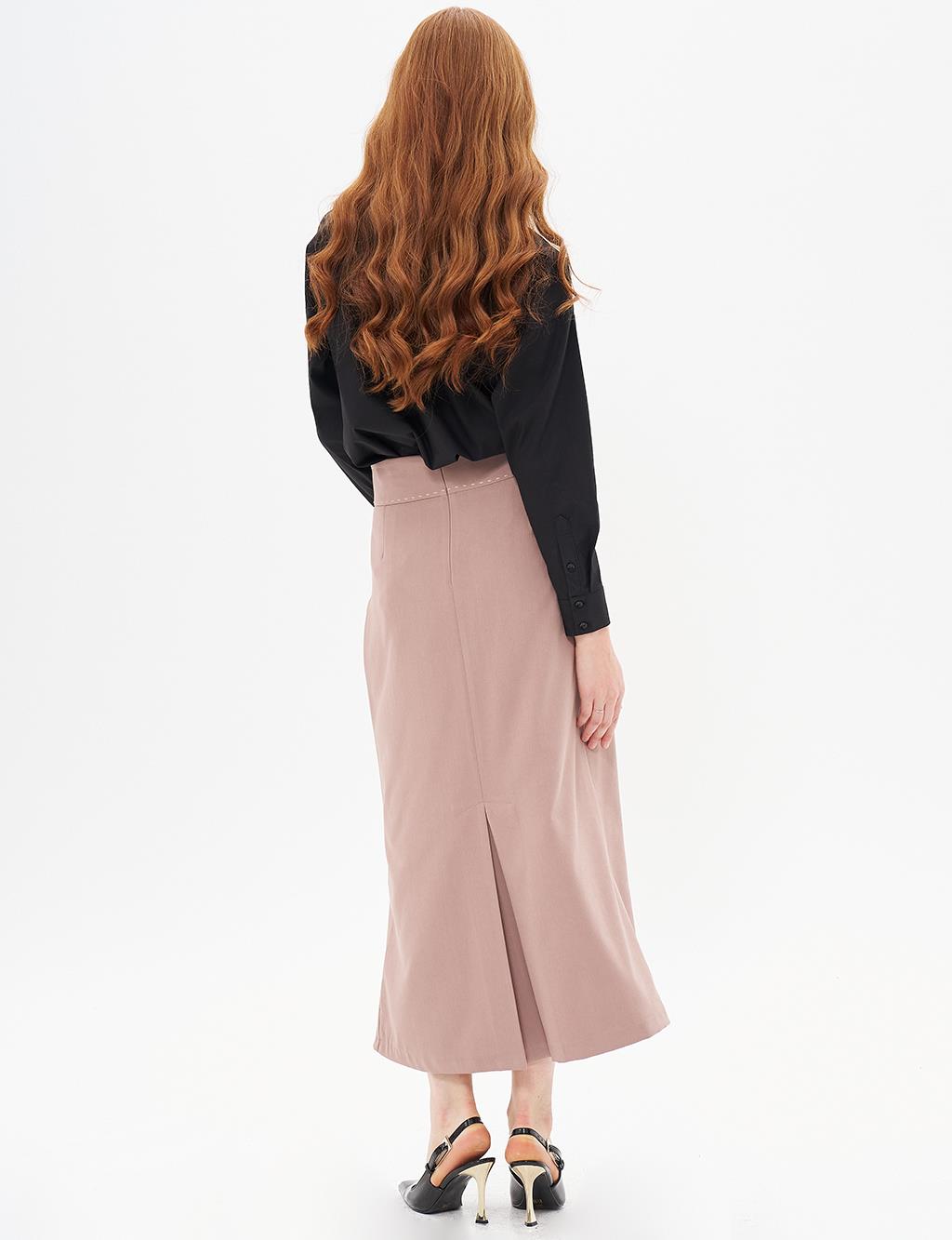 Pleated Flared Skirt Mink