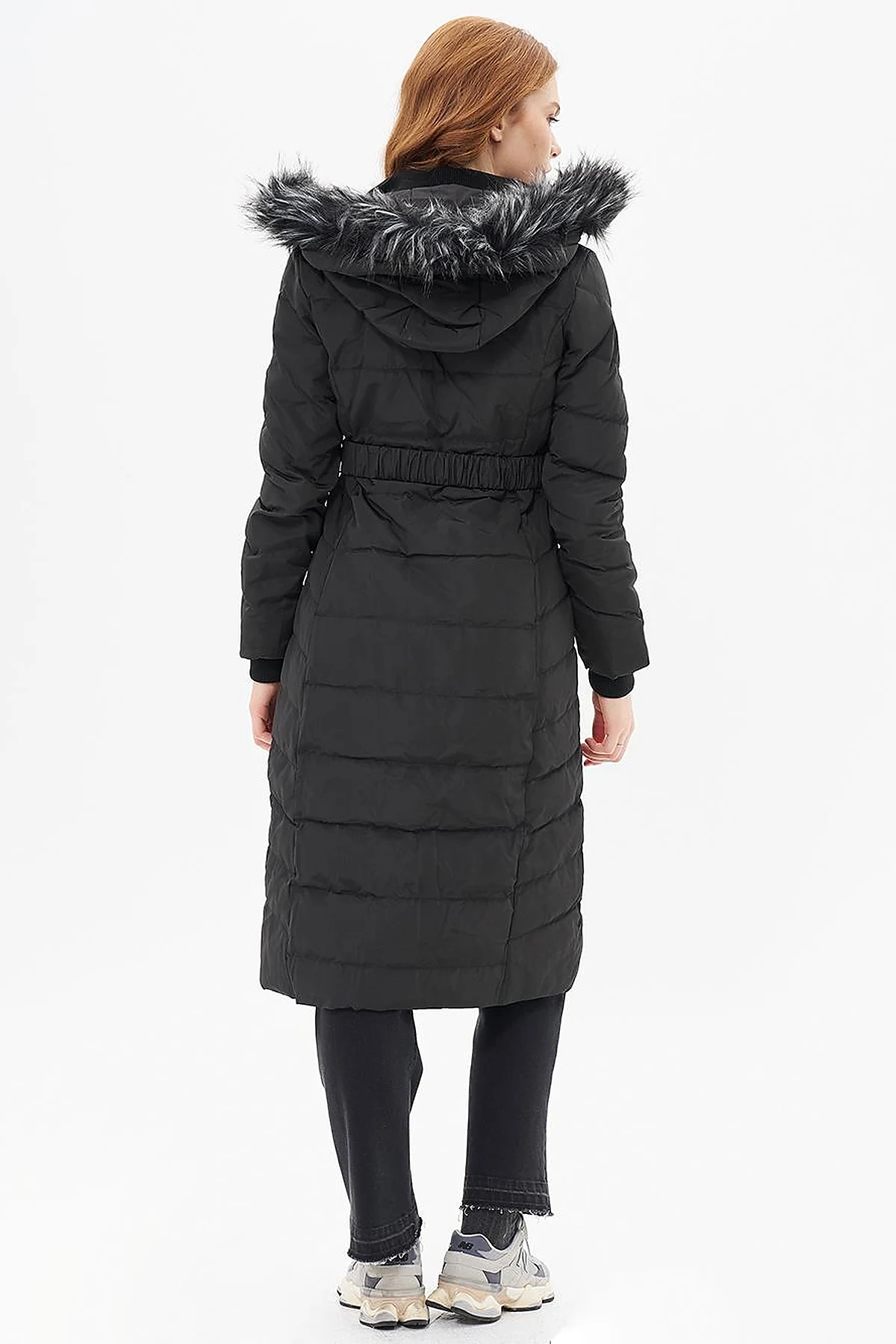 Belted Down Filled Coat Black