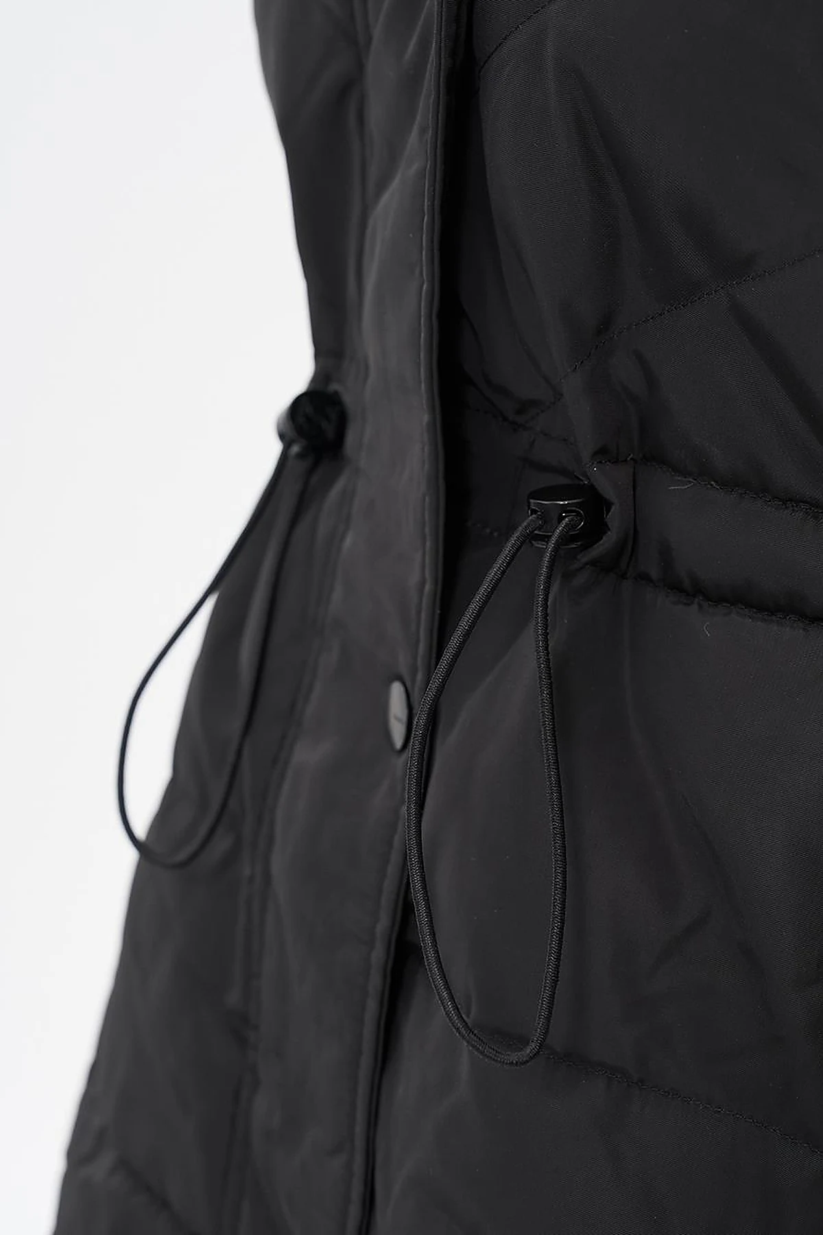 Faux Fur Down Coat Black