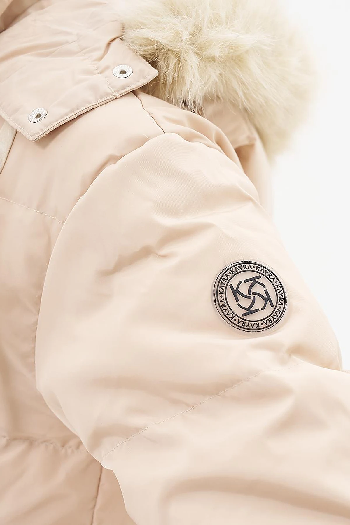 Goose Feather Filled Hooded Coat Cream