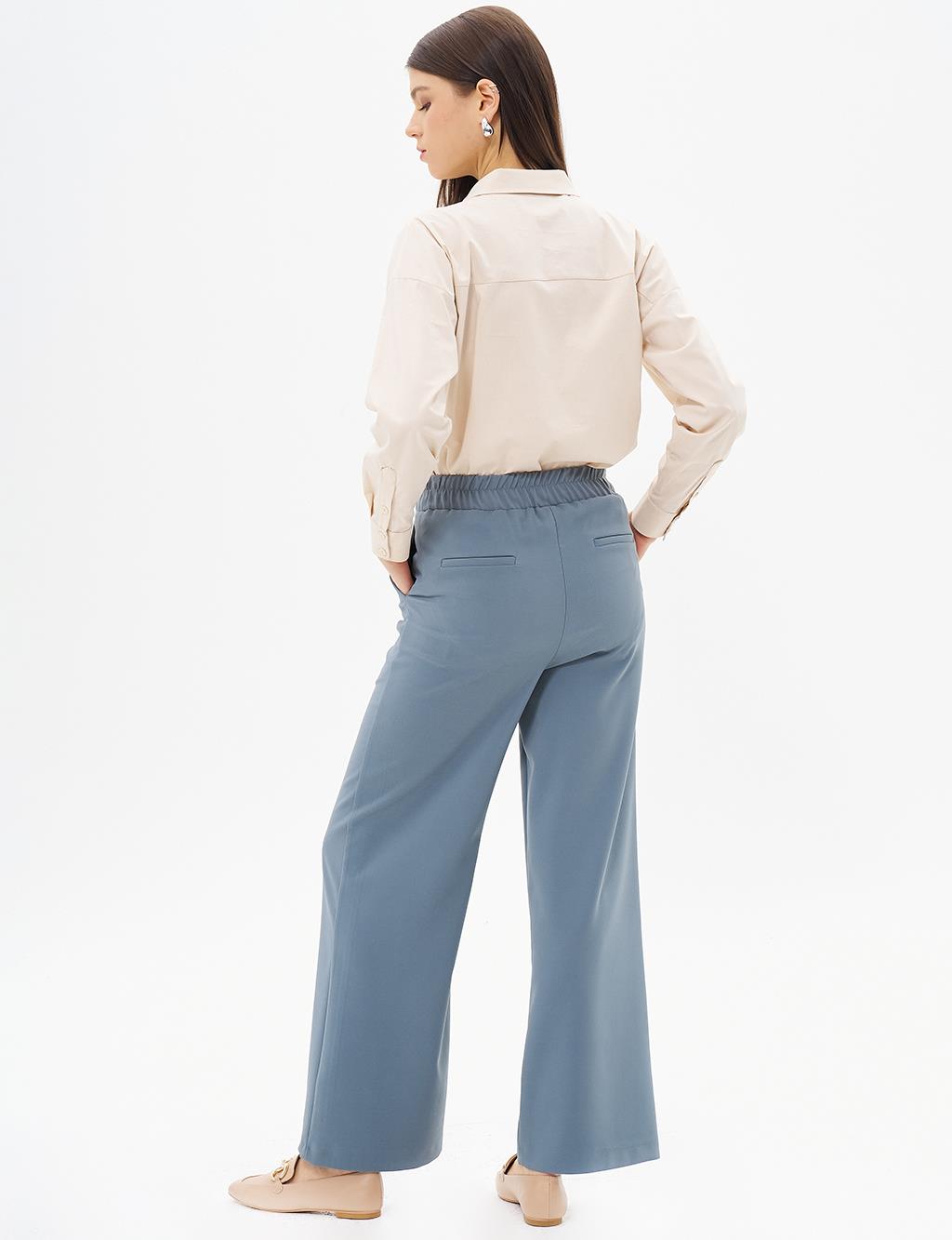 Adjustable Wide Leg Waisted Trousers Nefti