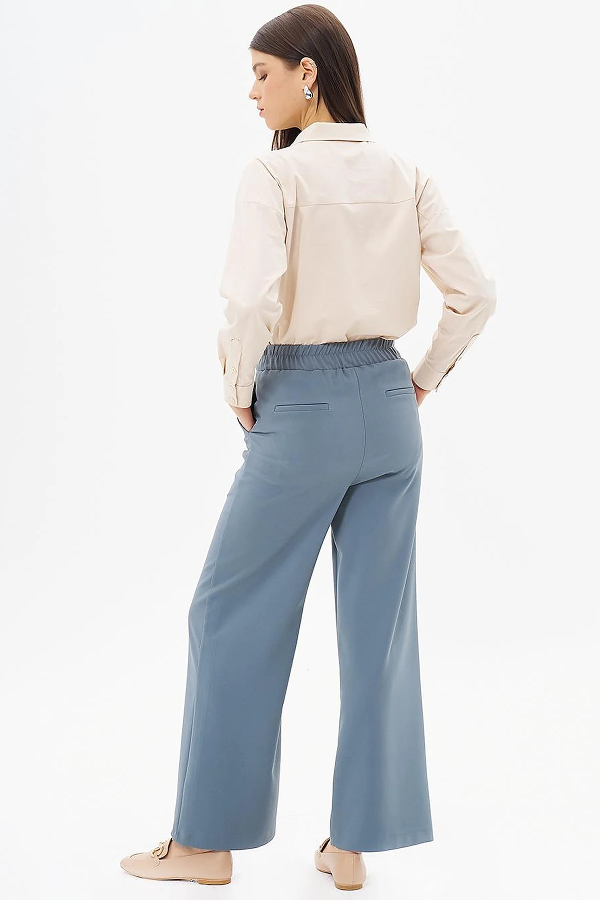 Adjustable Wide Leg Waisted Trousers Nefti