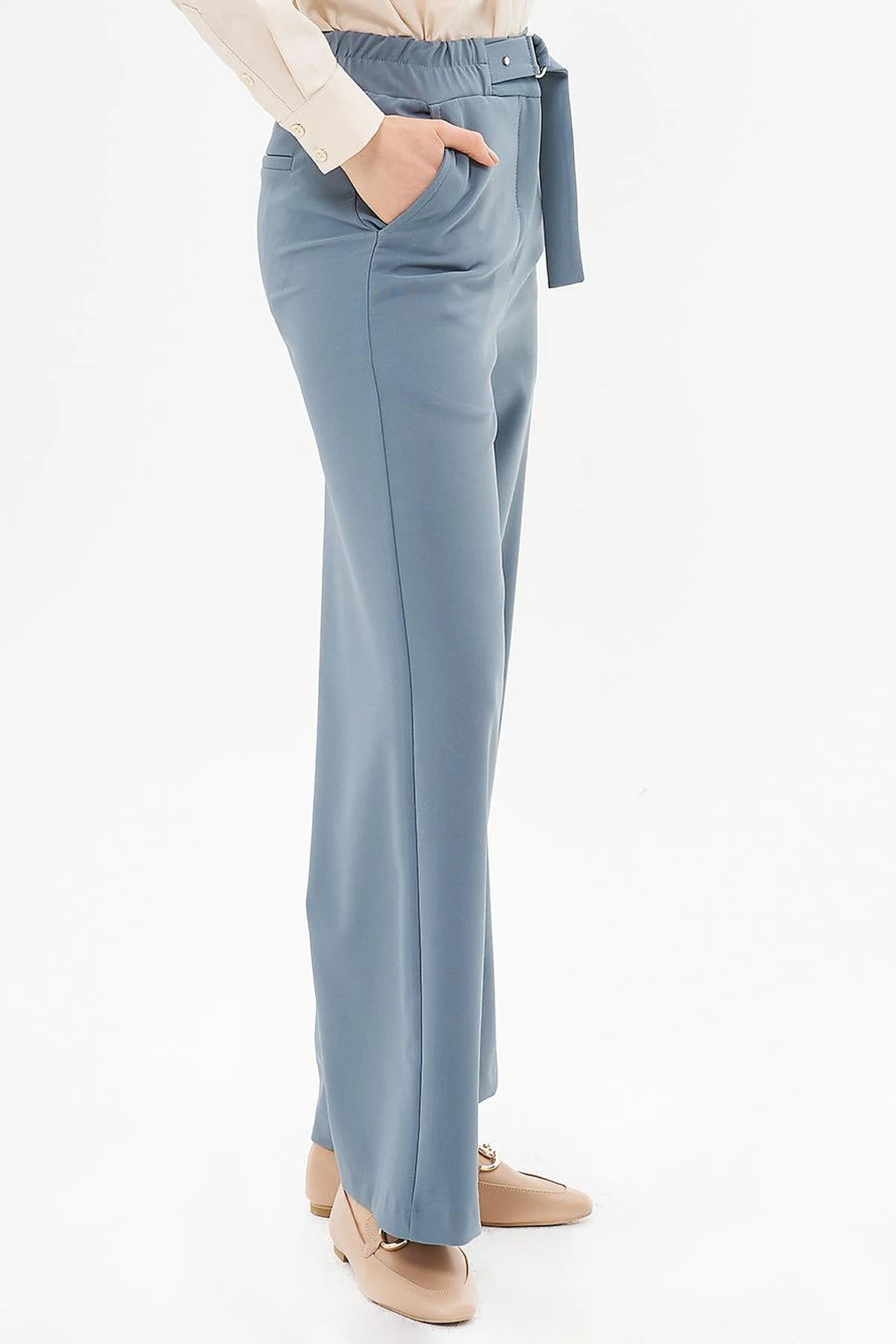 Adjustable Wide Leg Waisted Trousers Nefti