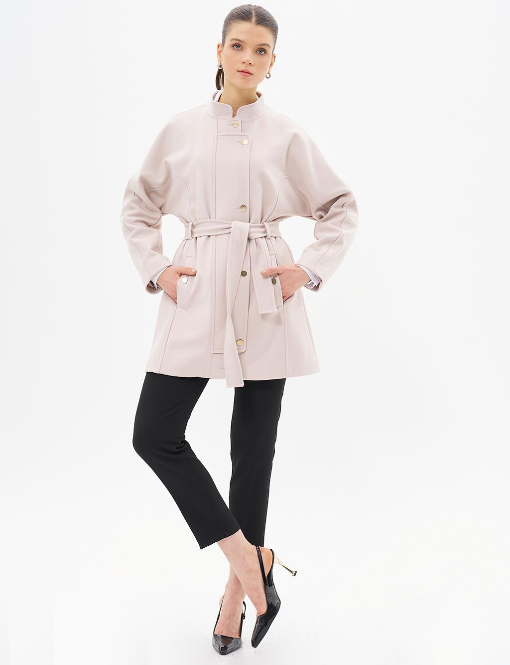 Jacket Belted Cashmere Coat Stone
