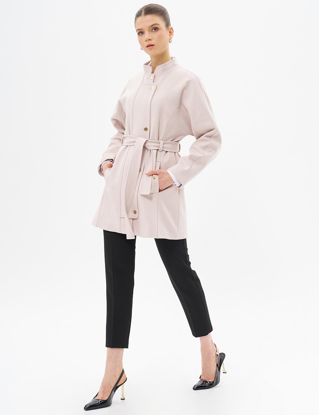 Jacket Belted Cashmere Coat Stone