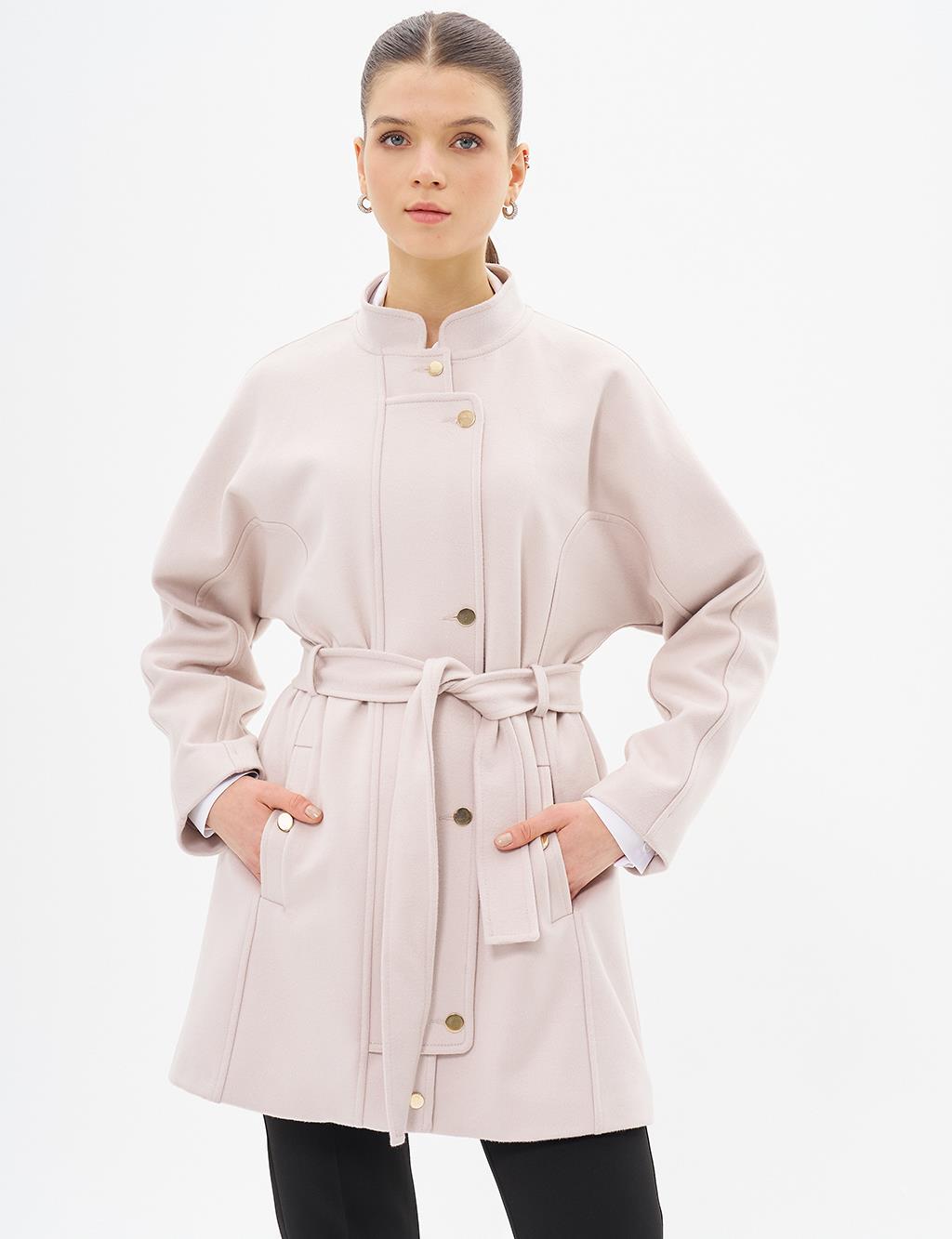 Jacket Belted Cashmere Coat Stone