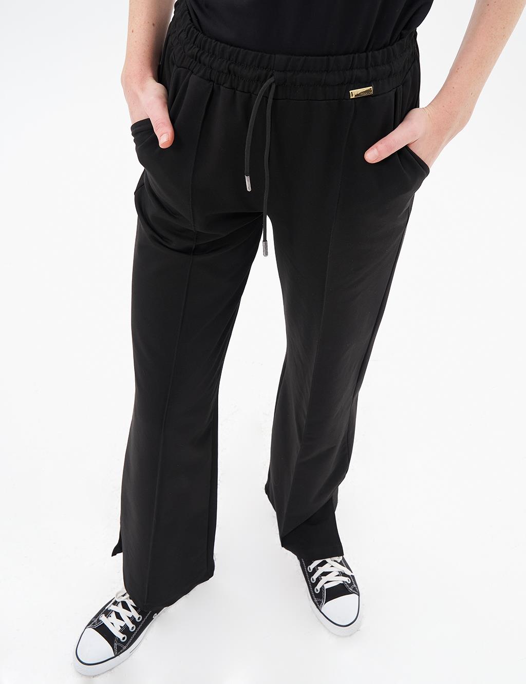 Topstitched Pants in Black