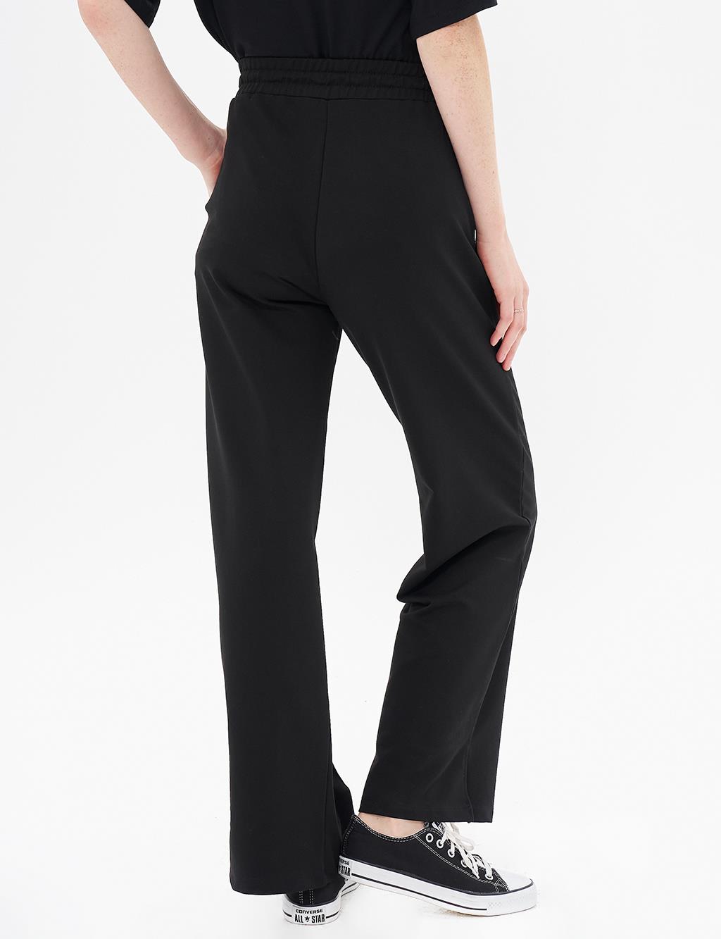 Topstitched Pants in Black