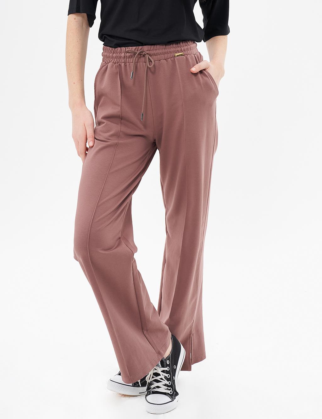 Topstitched Pants in Brown