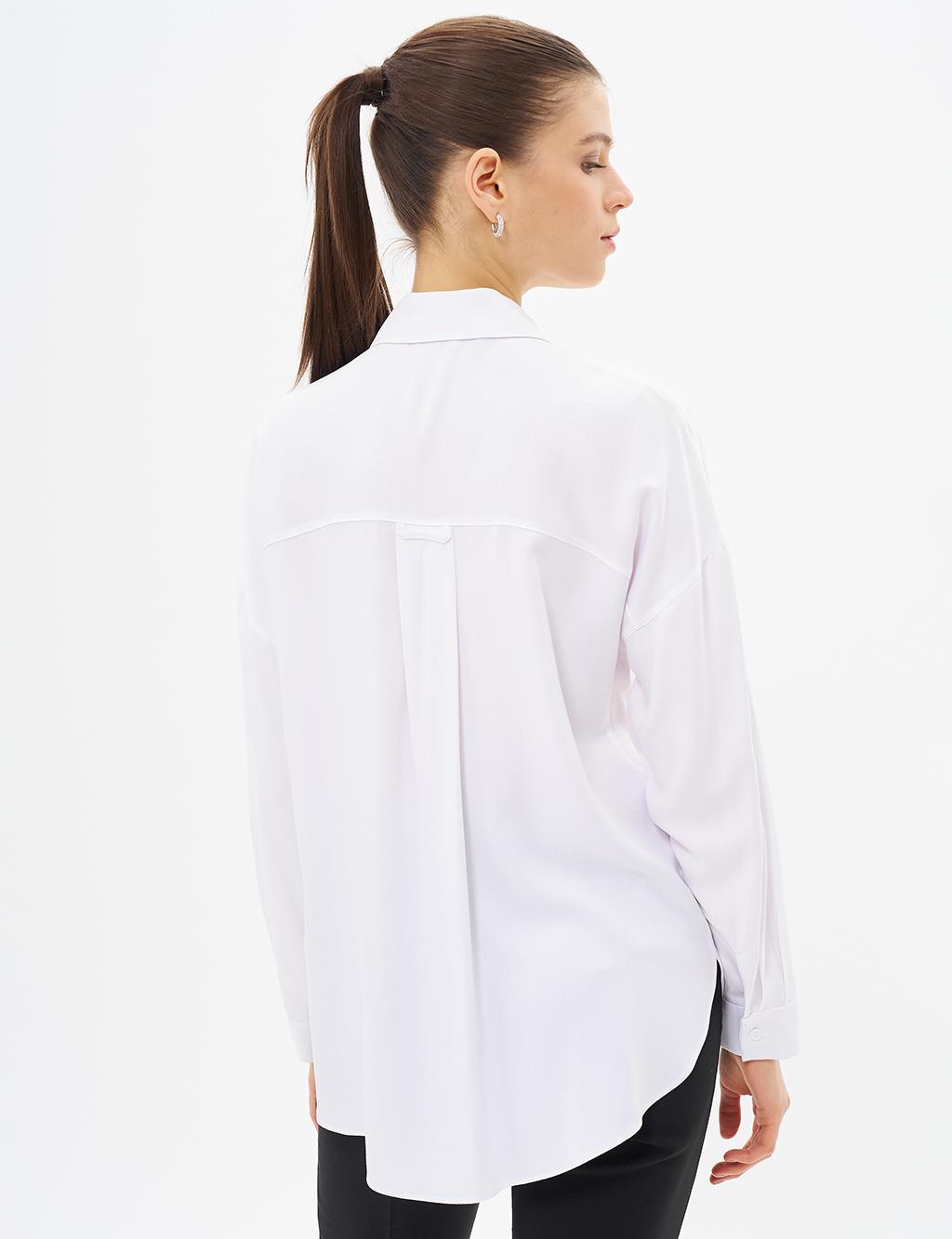 Stone Embroidered Chic Blouse Optic White
