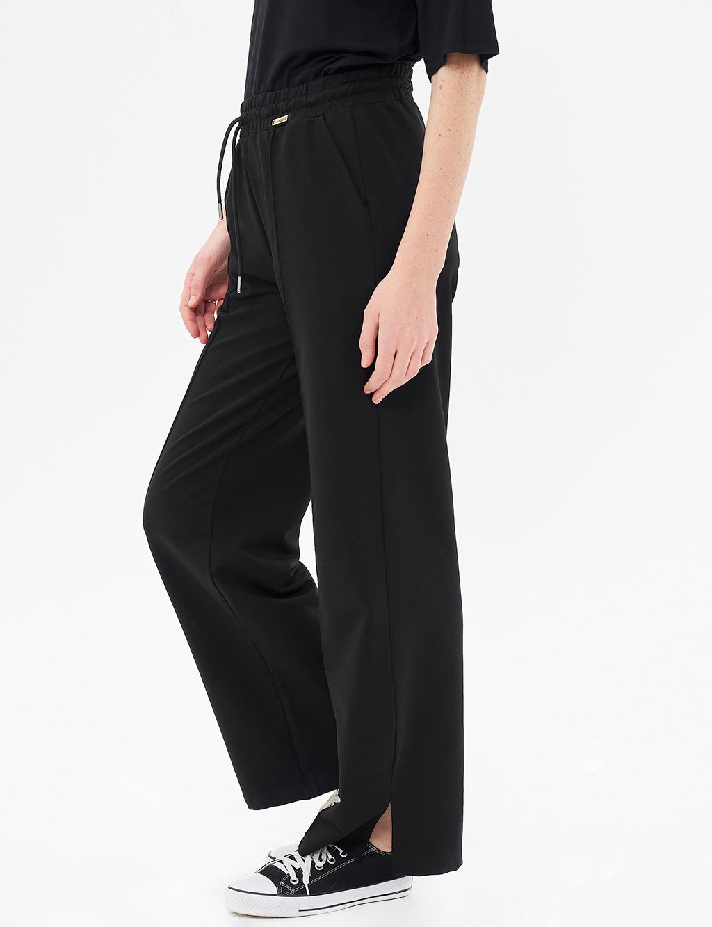 Topstitched Pants in Black