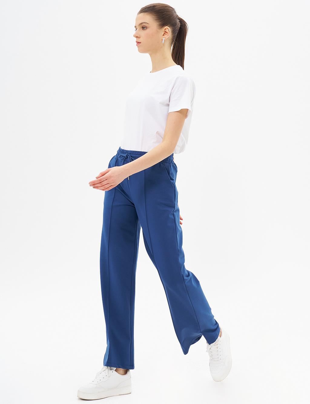 Topstitched Pants in Indigo