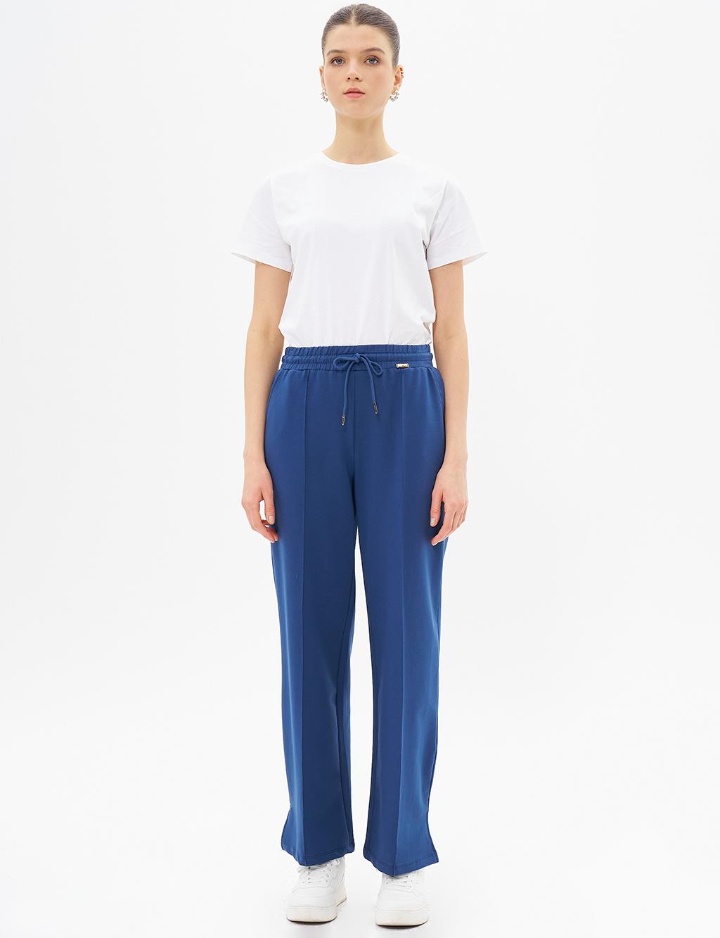 Topstitched Pants in Indigo