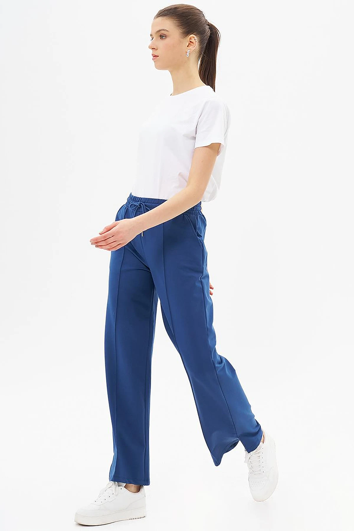 Topstitched Pants in Indigo