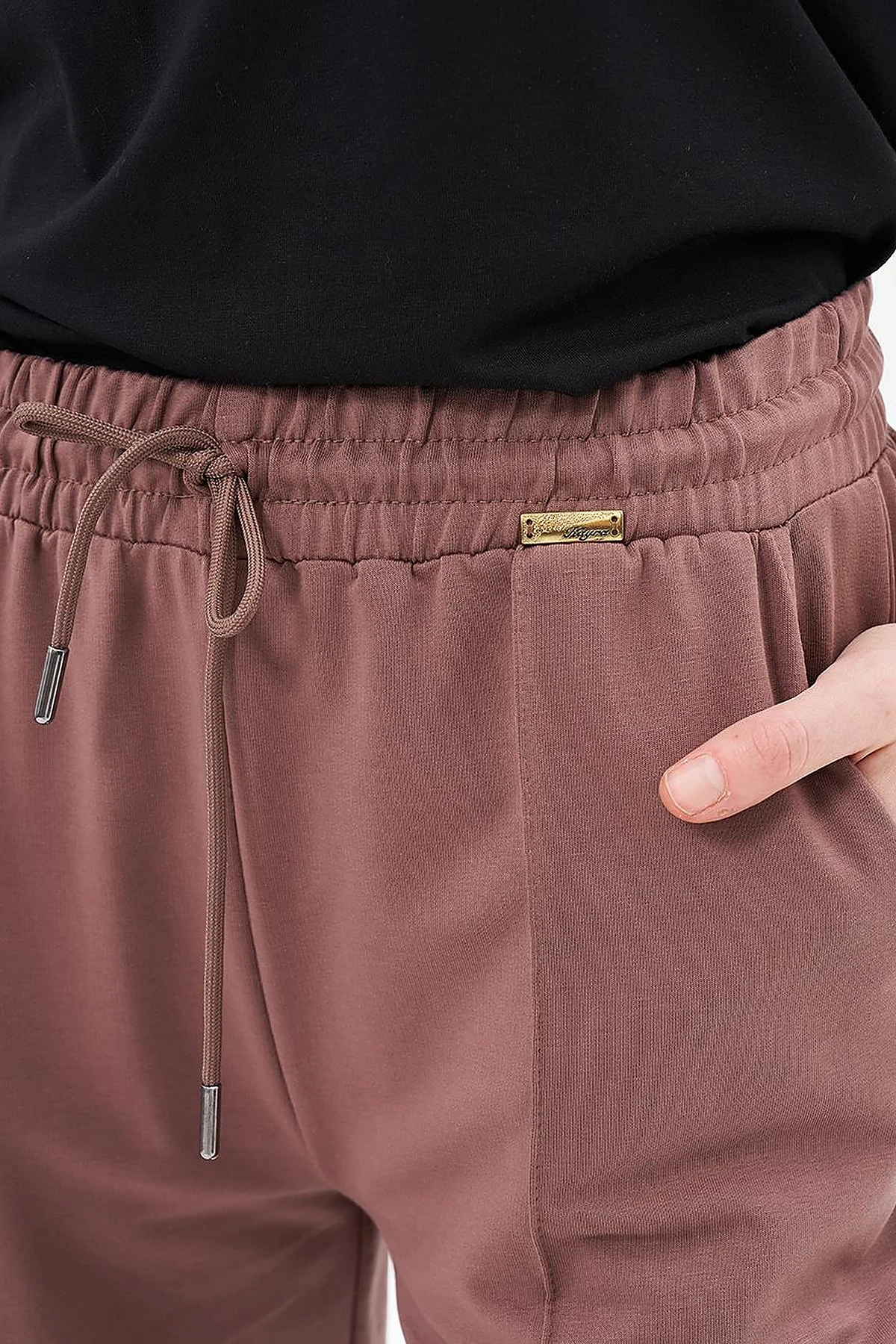 Topstitched Pants in Brown