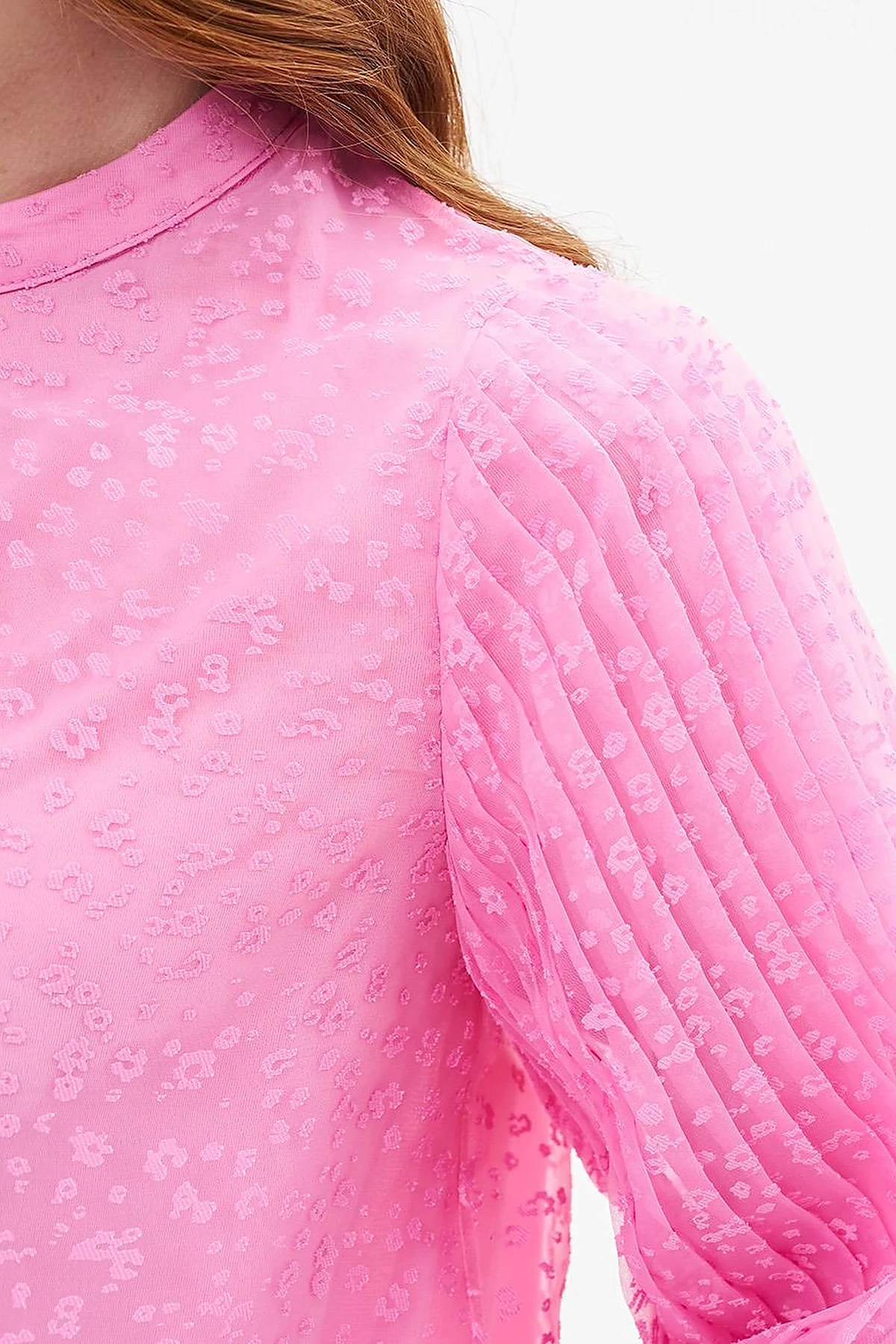 Stone-Embellished Elegant Blouse Candy Pink