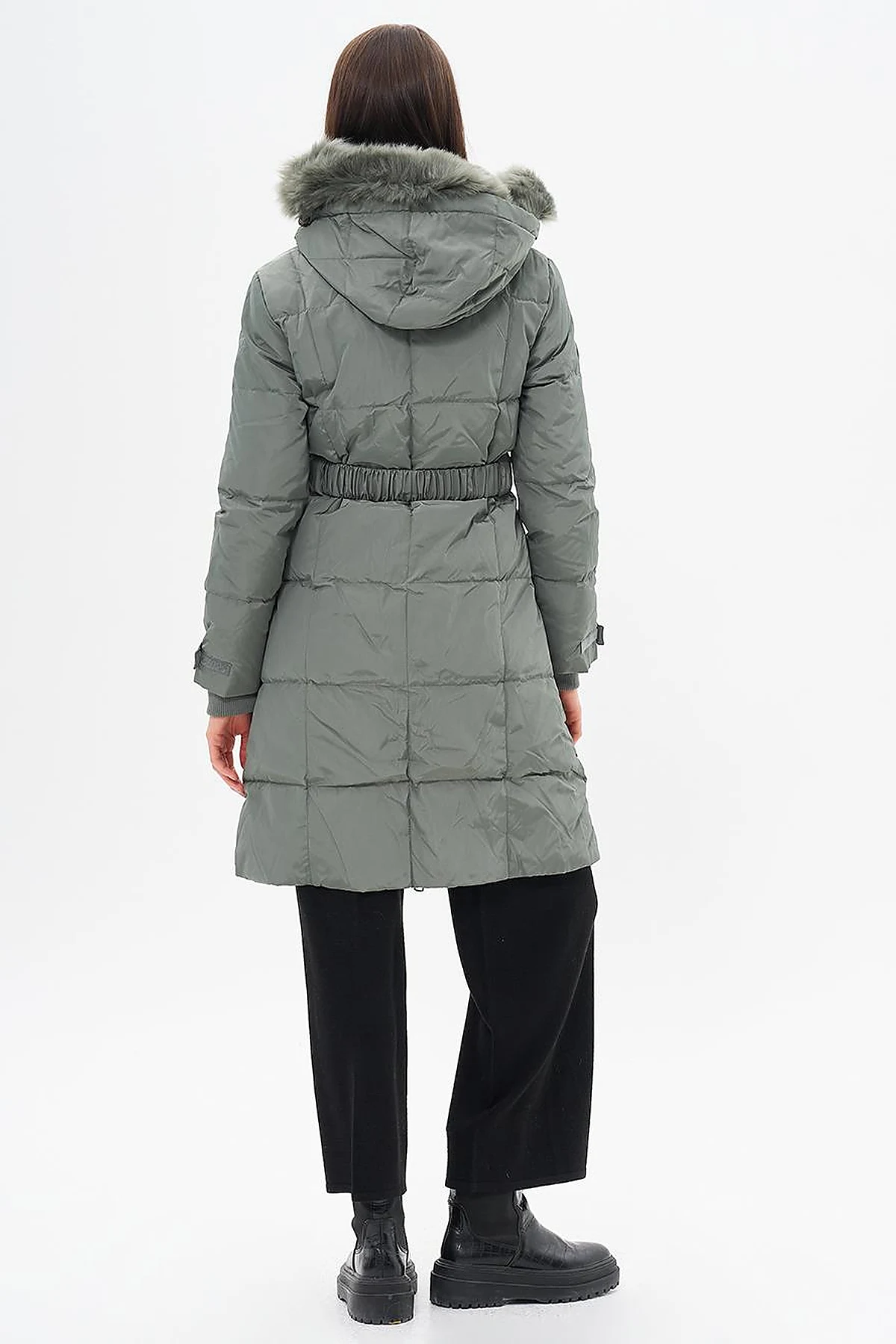 Hooded Down-Filled Jacket Moss Green