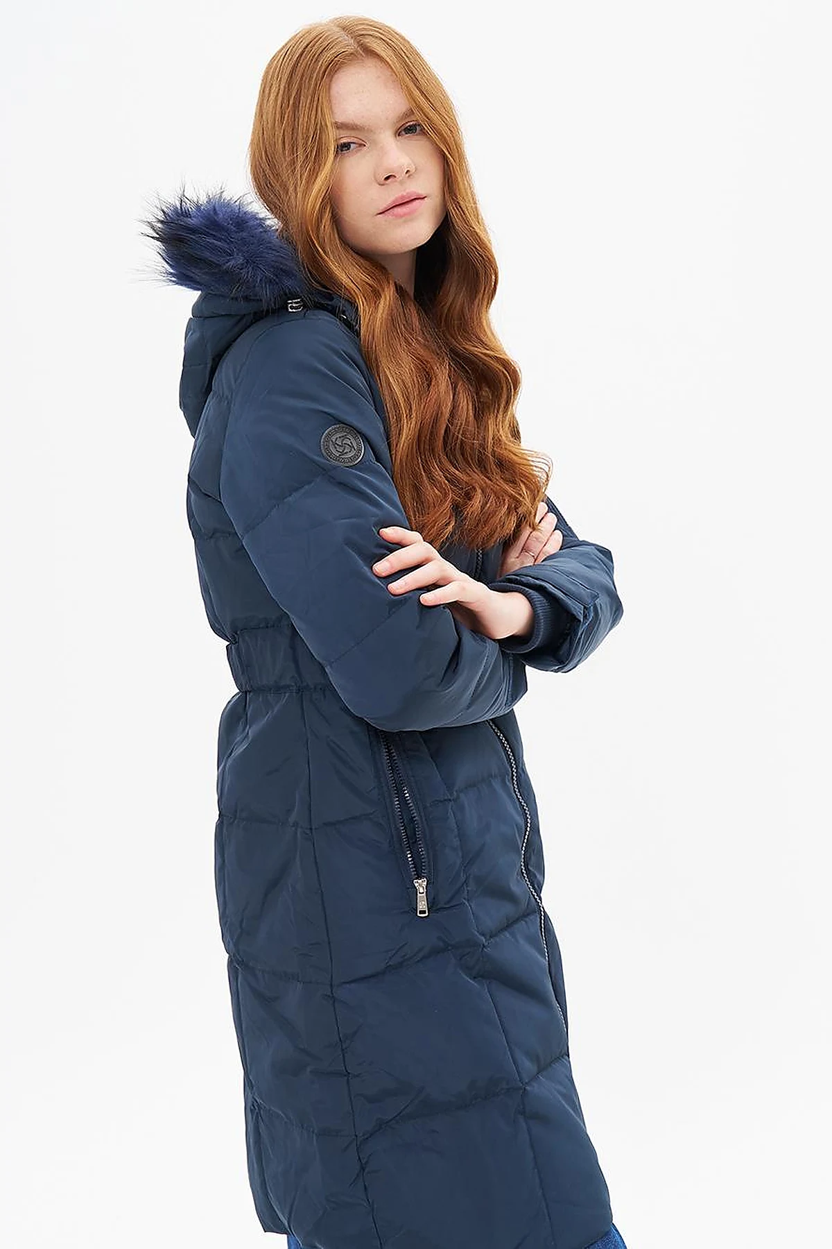 Hooded Down-Filled Jacket Navy