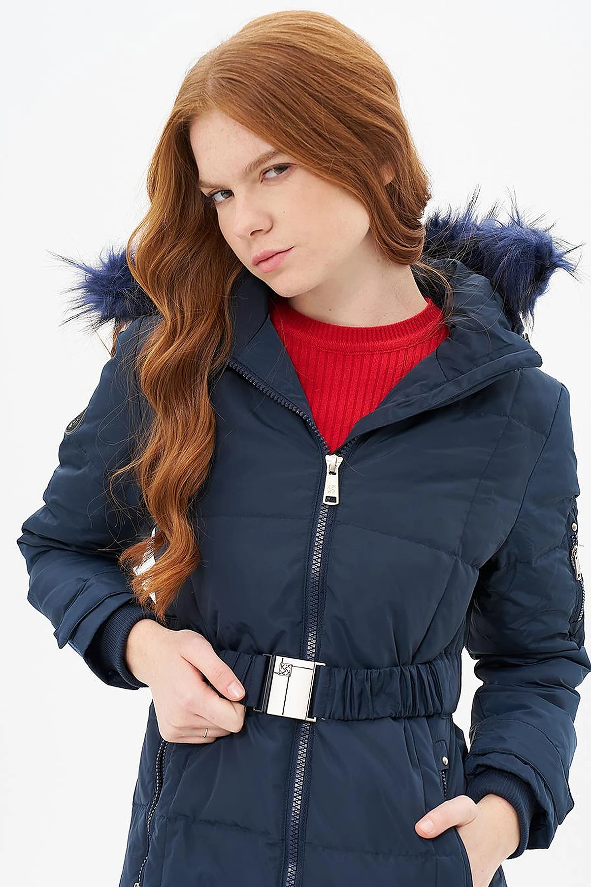 Hooded Down-Filled Jacket Navy