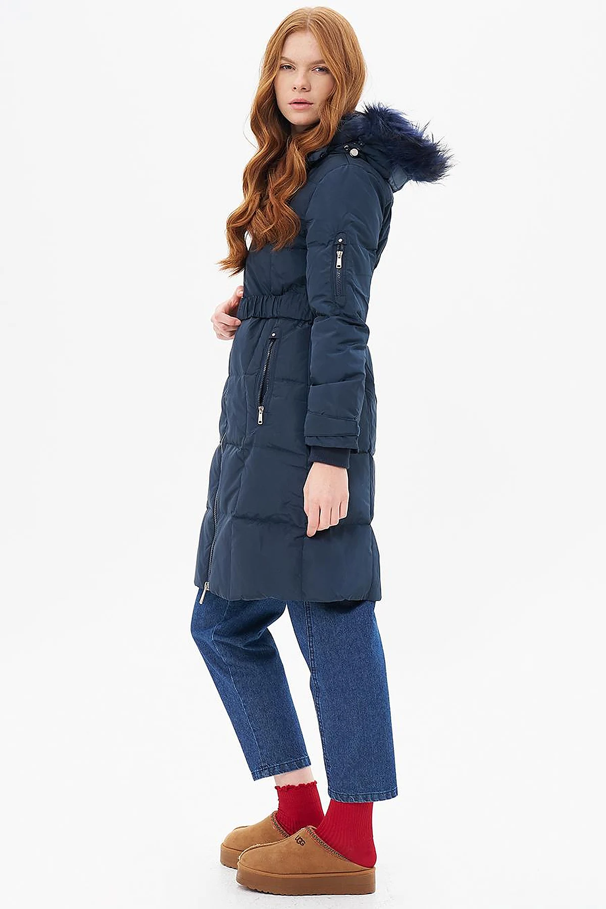 Hooded Down-Filled Jacket Navy