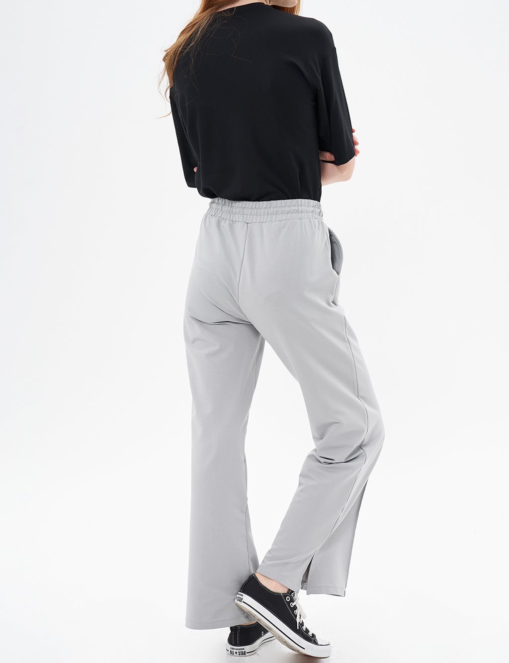 Topstitched Pants in Gray