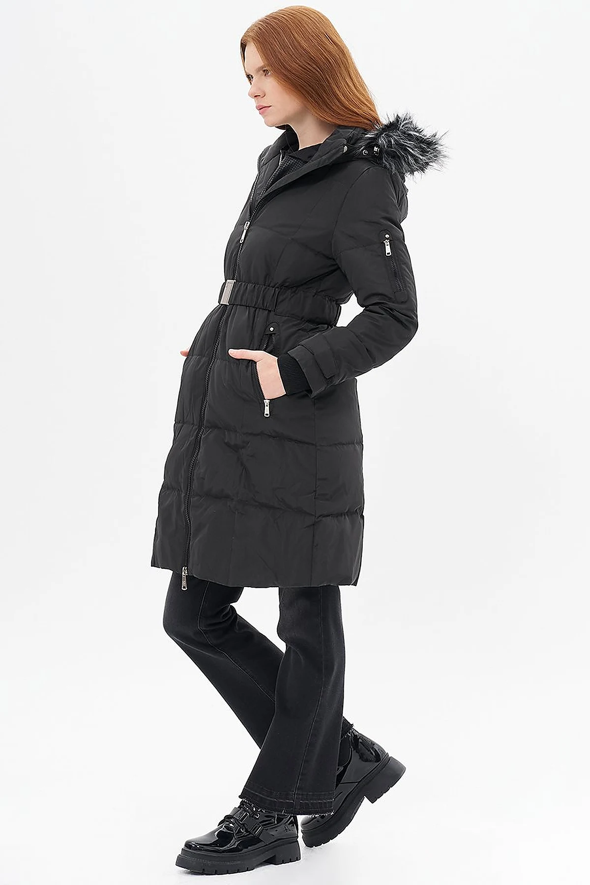 Hooded Down-Filled Jacket Black