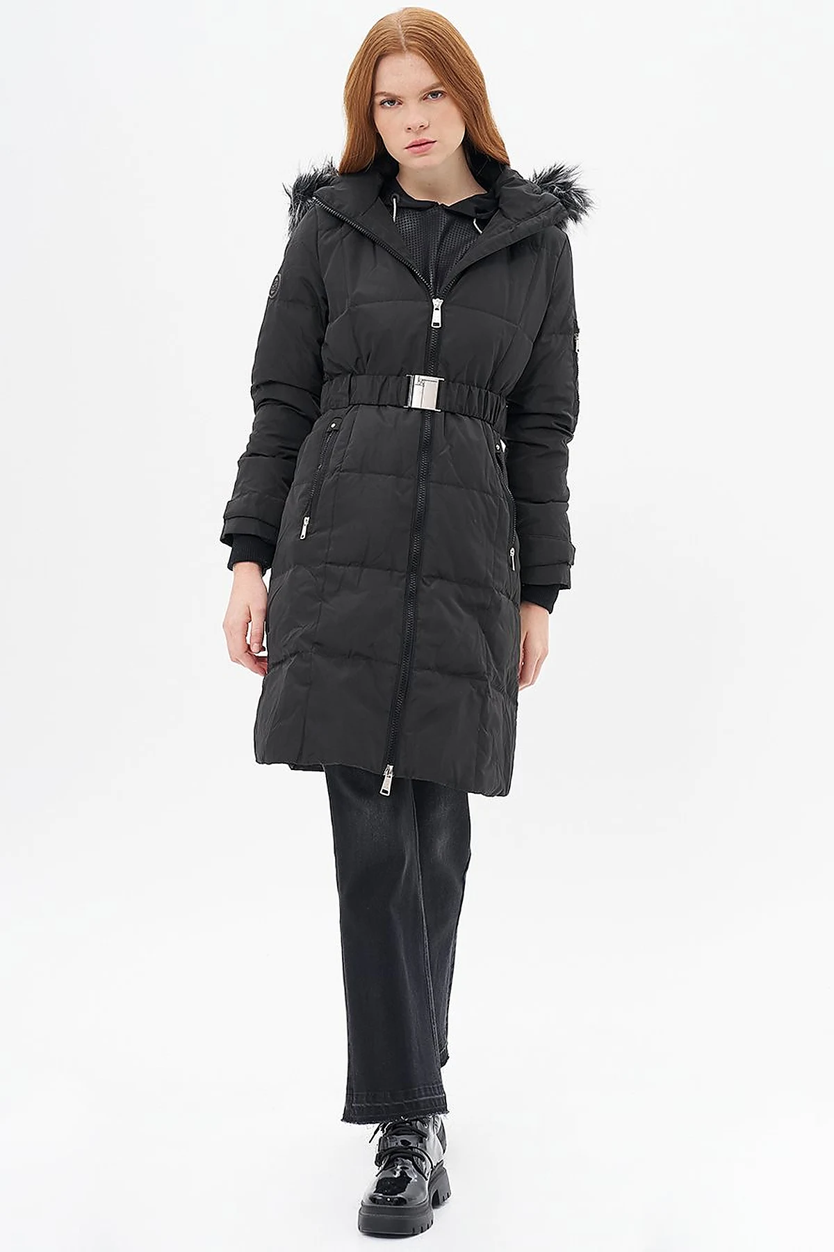Hooded Down-Filled Jacket Black