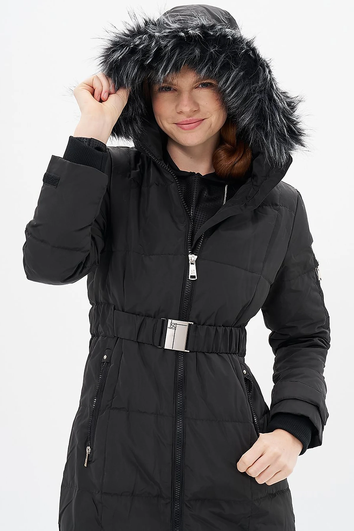 Hooded Down-Filled Jacket Black